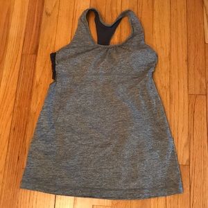 Lululemon Heather Grey Built-in Bra Athletic Tank